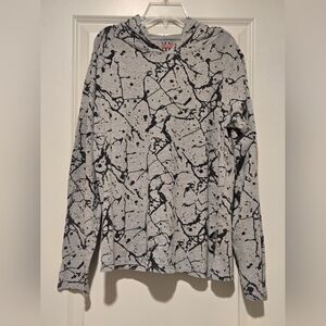 Gray and Black Splatter One Point L Hoodie